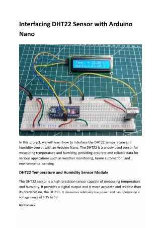 interfacing dht22 sensor with arduino nano