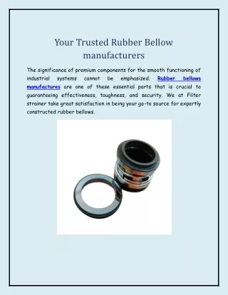 Your Trusted Rubber Bellow manufacturers
