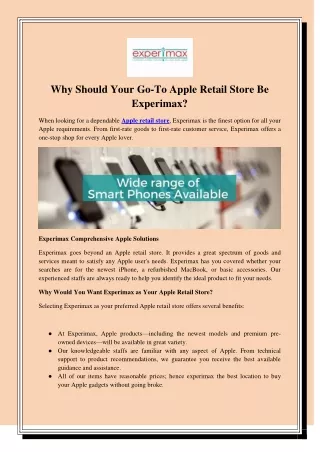 why should your go to apple retail store