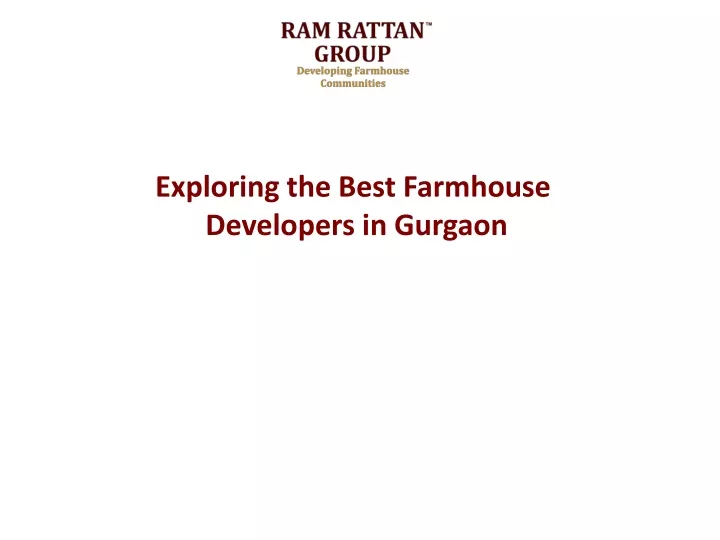 exploring the best farmhouse developers in gurgaon