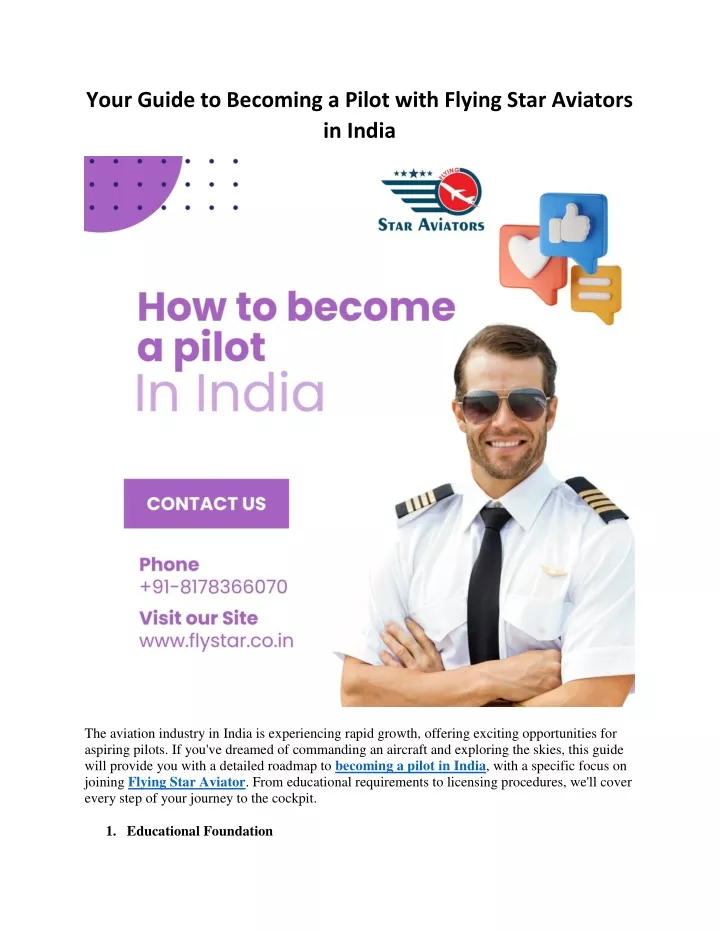 your guide to becoming a pilot with flying star