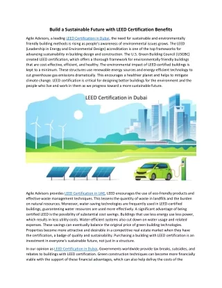build a sustainable future with leed