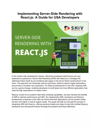 implementing server side rendering with react