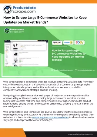 How to Scrape Large E-Commerce Websites to Keep Updates on Market Trends