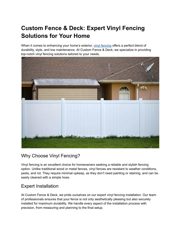 custom fence deck expert vinyl fencing solutions