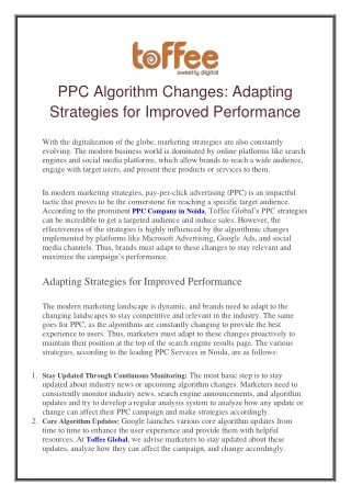 PPC Algorithm Changes: Adapting Strategies for Improved Performance