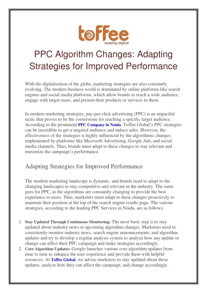 ppc algorithm changes adapting strategies