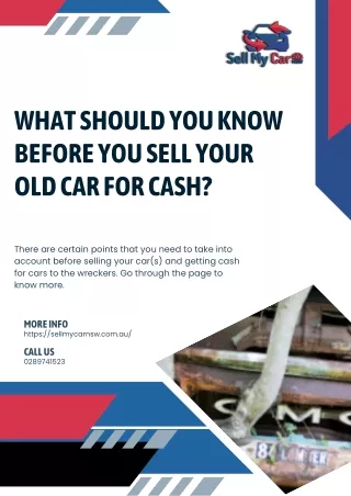 What Should You Know Before You Sell Your Old Car for Cash