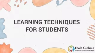 Learning Techniques For Students