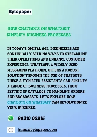 How Chatbots on WhatsApp Simplify Business Processes