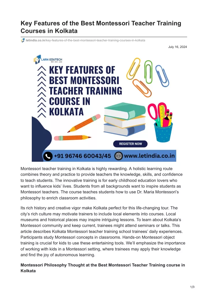 key features of the best montessori teacher