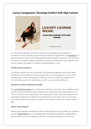 Luxury Loungewear: Elevating Comfort with High Fashion
