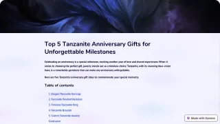 5 Best Tanzanite Anniversary Gift Ideas for Special Milestones 