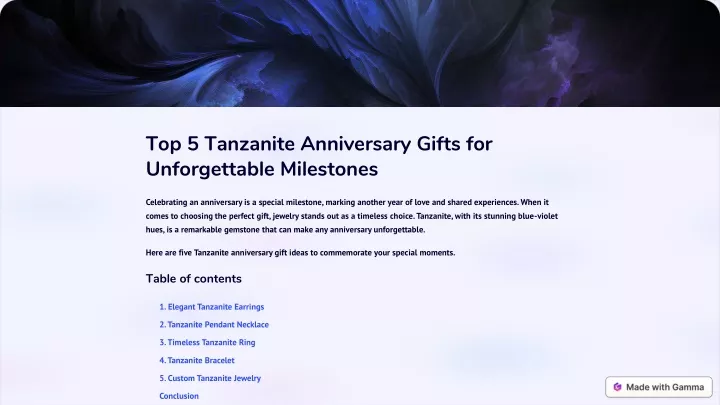 top 5 tanzanite anniversary gifts