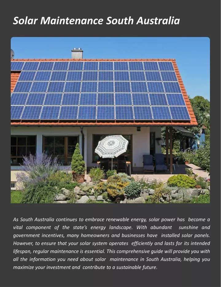 solar maintenance south australia