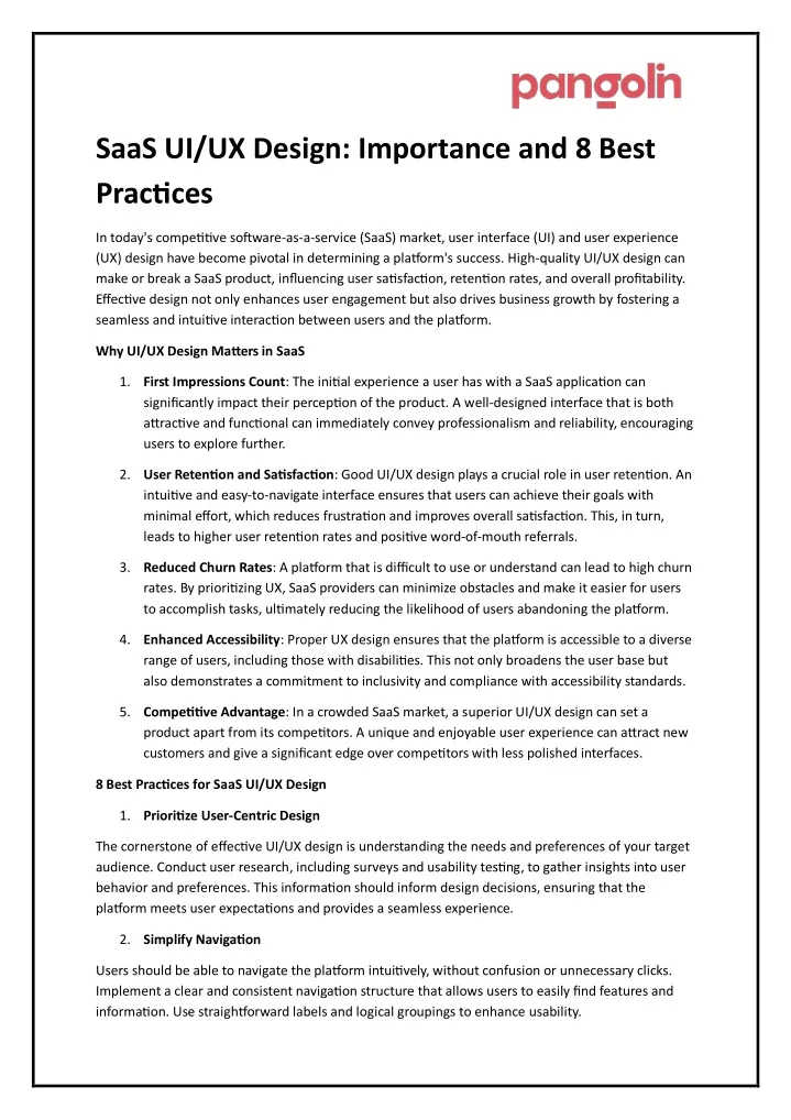 saas ui ux design importance and 8 best practices