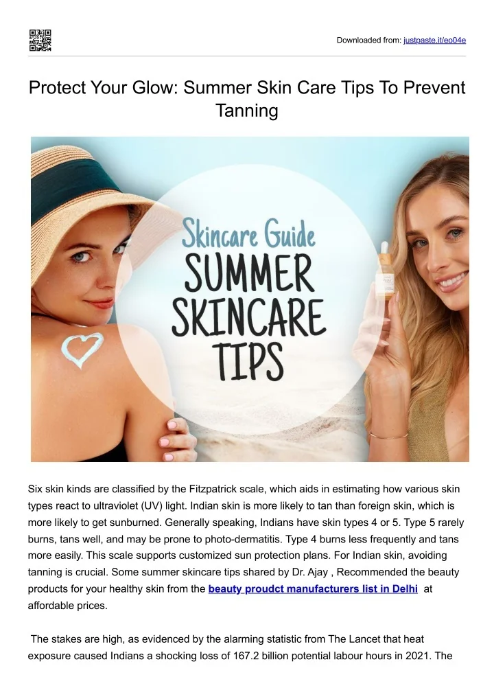 PPT - Protect Your Glow: Summer Skin Care Tips To Prevent Tanning ...