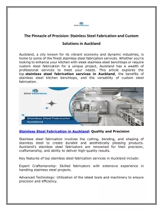 Stainless Steel Fabrication and Custom Solutions in Auckland