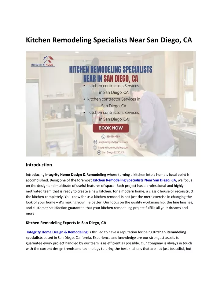 kitchen remodeling specialists near san diego ca