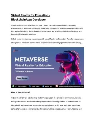 virtual reality for education