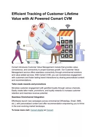 Efficient Tracking of Customer Lifetime Value with AI Powered Csmart CVM