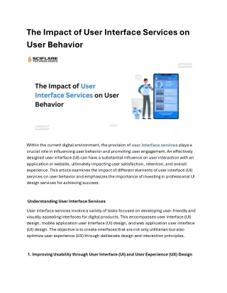 The Impact of User Interface Services on User Behavior