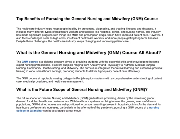 top benefits of pursuing the general nursing