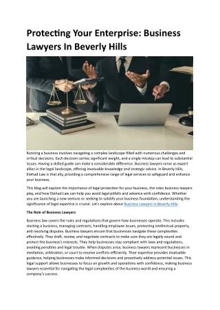 Business Lawyers In Beverly Hills