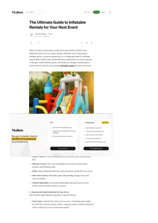The Ultimate Guide to Inflatable Rentals for Your Next Event