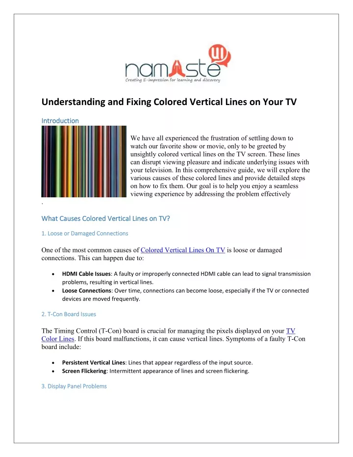 understanding and fixing colored vertical lines