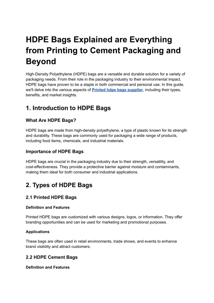 hdpe bags explained are everything from printing