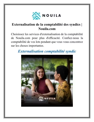 Externalisation de la comptabilité des syndics Nouila.com