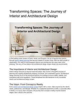 Transforming Spaces_ The Journey of Interior and Architectural Design