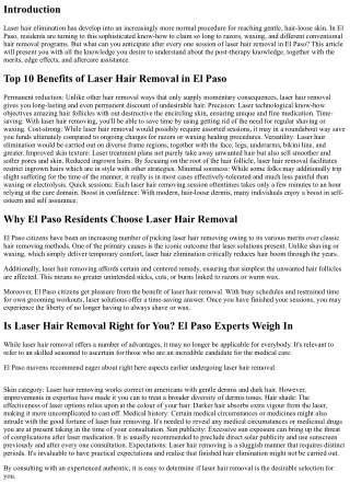What to Expect After Each Session of Laser Hair Removal in El Paso