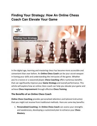 finding your strategy how an online chess coach