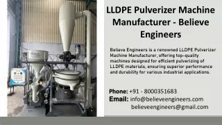 LLDPE Pulverizer Machine Manufacturer - Believe Engineers