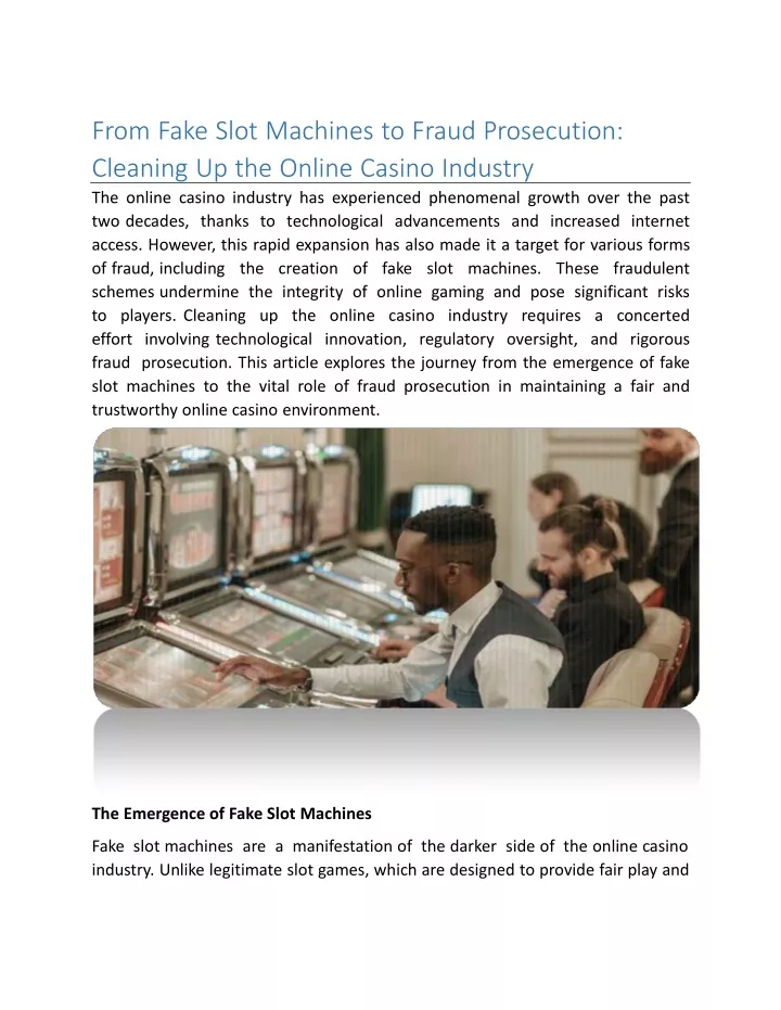 from fake slot machines to fraud prosecution