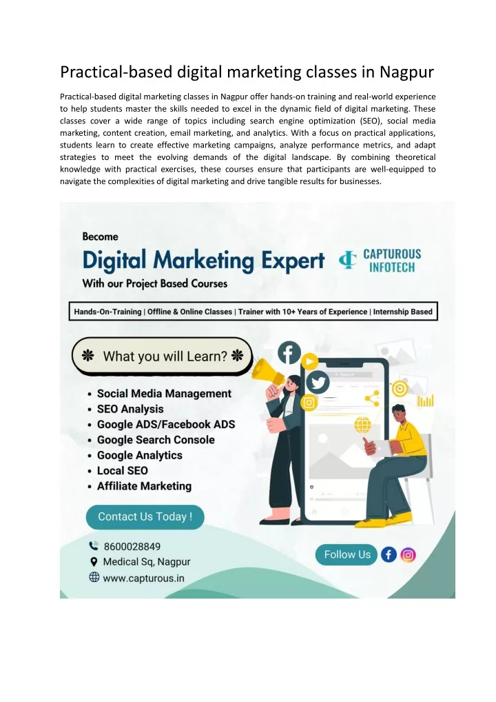 practical based digital marketing classes