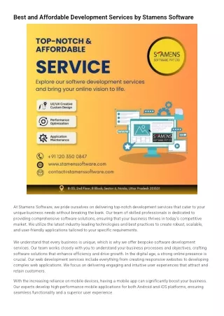 best and affordable development services