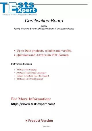 Updated Testsexpert ABFM Test Questions & Answers PDF Dumps