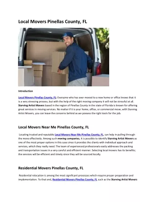 Local Movers Pinellas County FL