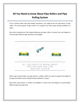 all you need to know about pipe rollers and pipe