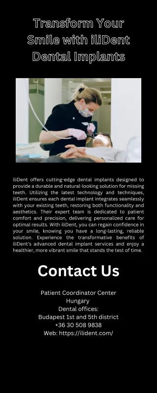 Transform Your Smile with iliDent Dental Implants