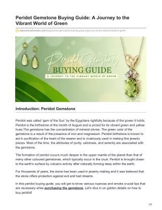 Peridot Gemstone Buying Guide A Journey to the Vibrant World of Green (1)