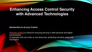 enhancing access control security with advanced technologies
