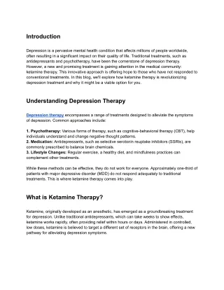 Unlocking Hope_ How Ketamine Therapy is Revolutionizing Depression Treatment