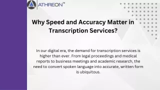 why speed and accuracy matter in transcription