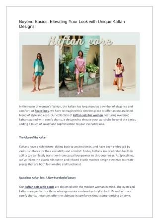 Beyond Basics: Elevating Your Look with Unique Kaftan Designs