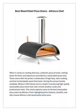 best wood pellet pizza ovens alfresco chef
