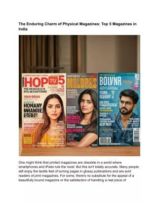 The Enduring Charm of Physical Magazines_ Top 5 Magazines in India